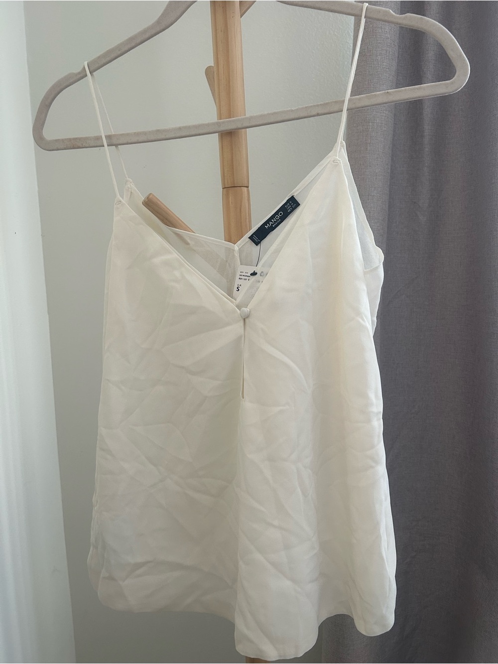 Mango Cream V-Neck Spaghetti Strap Cami
